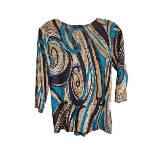 Only 9 Women's Abstract Pattern Top With‎ Ornate Buckle Detail - Picture 5 of 5